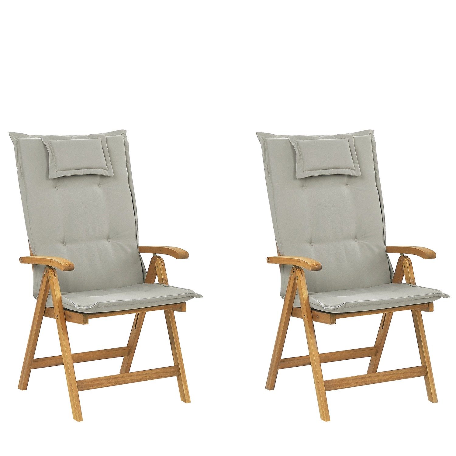 Beliani Gartenstuhl Heller Holzfarbton Grau Beige 69x54x105 günstig online kaufen