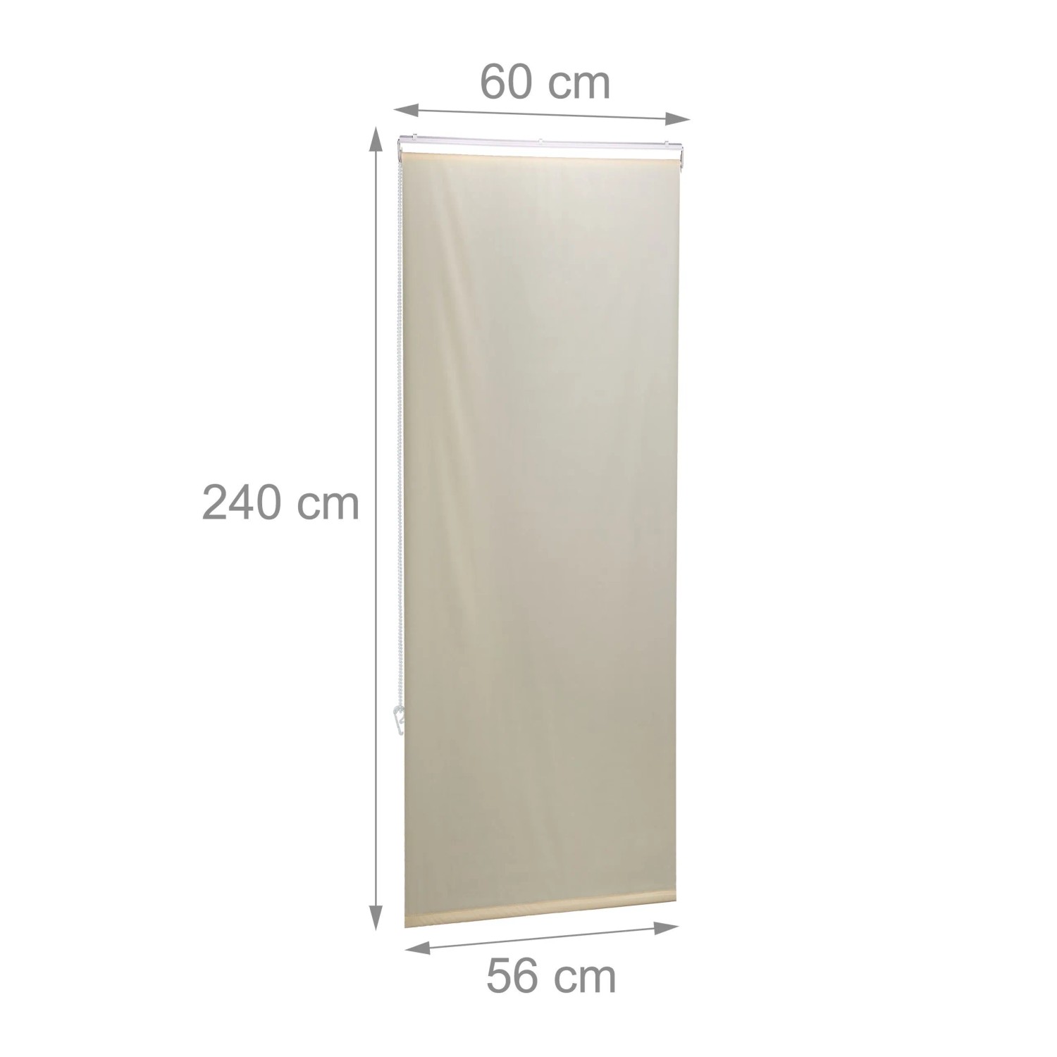 Relaxdays Duschrollo Aluminium Kunststoff Beige Wasserabweisend Schnelltrocknend 60 cm x 240 cm_4