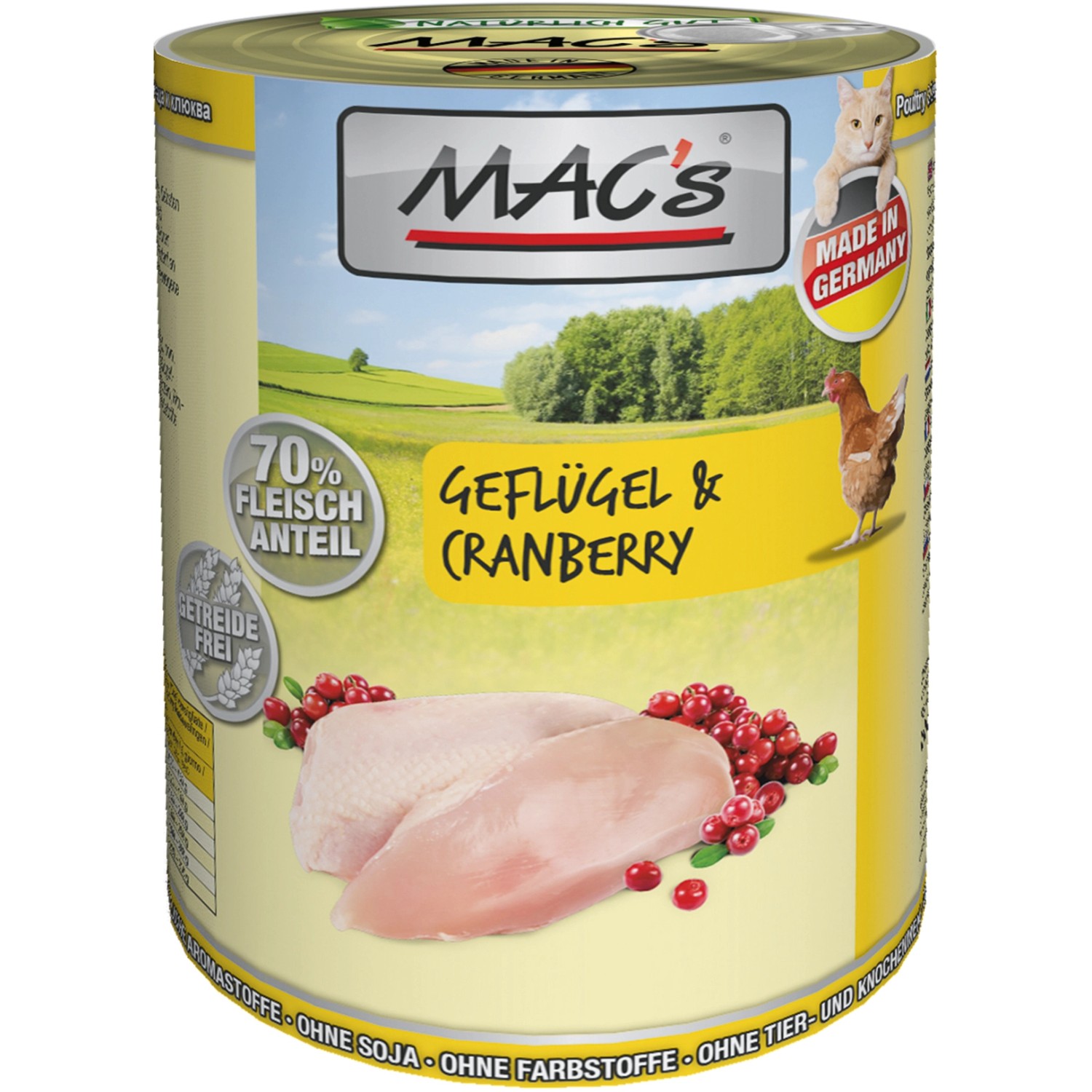 Mac's Katzen-Nassfutter Geflügel und Cranberry 400 g