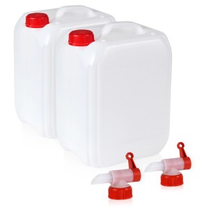 Höfer Chemie Kanister-Set, 2x10l, für Camping & Freizeit mit Ablasshahn.