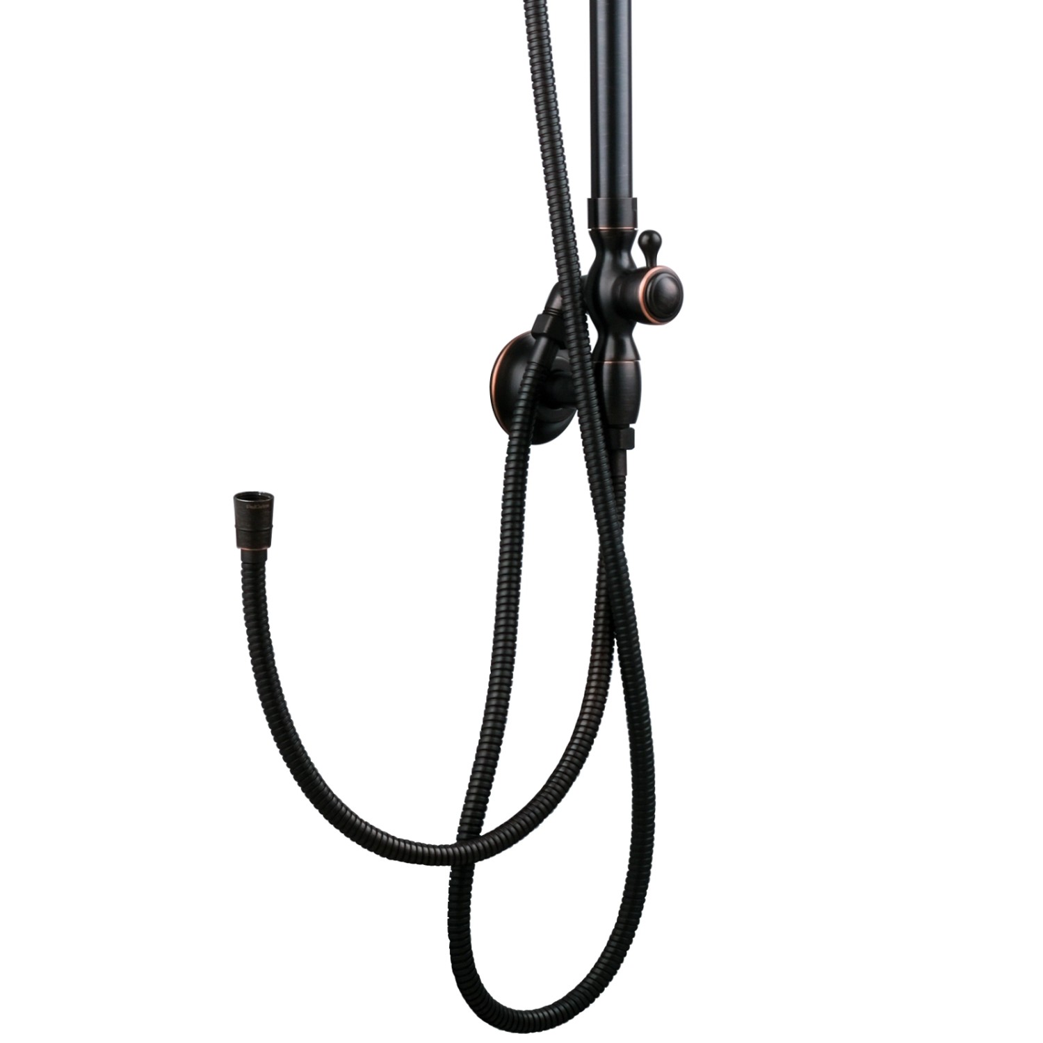 PaulGurkes Aufputz Duschset in Schwarz/Kupfer: Retro Regendusche für Nostalgie im Bad.