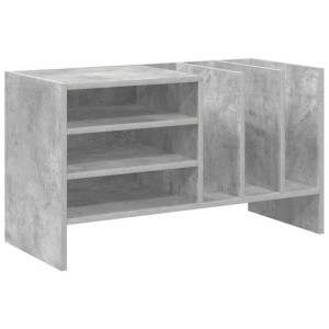 vidaXL Schallplattenschrank, Beton Grau, Holzwerkstoff, Wohnzimmerschrank mit Regalfächern.