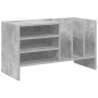 vidaXL Schallplattenschrank, Beton Grau, Holzwerkstoff, Wohnzimmerschrank mit Regalfächern.