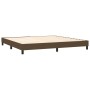 Boxspringbett braun 200x200 cm, Stoffbezug, ohne Matratze. Bettrahmen mit Lattenrost und Füßen.