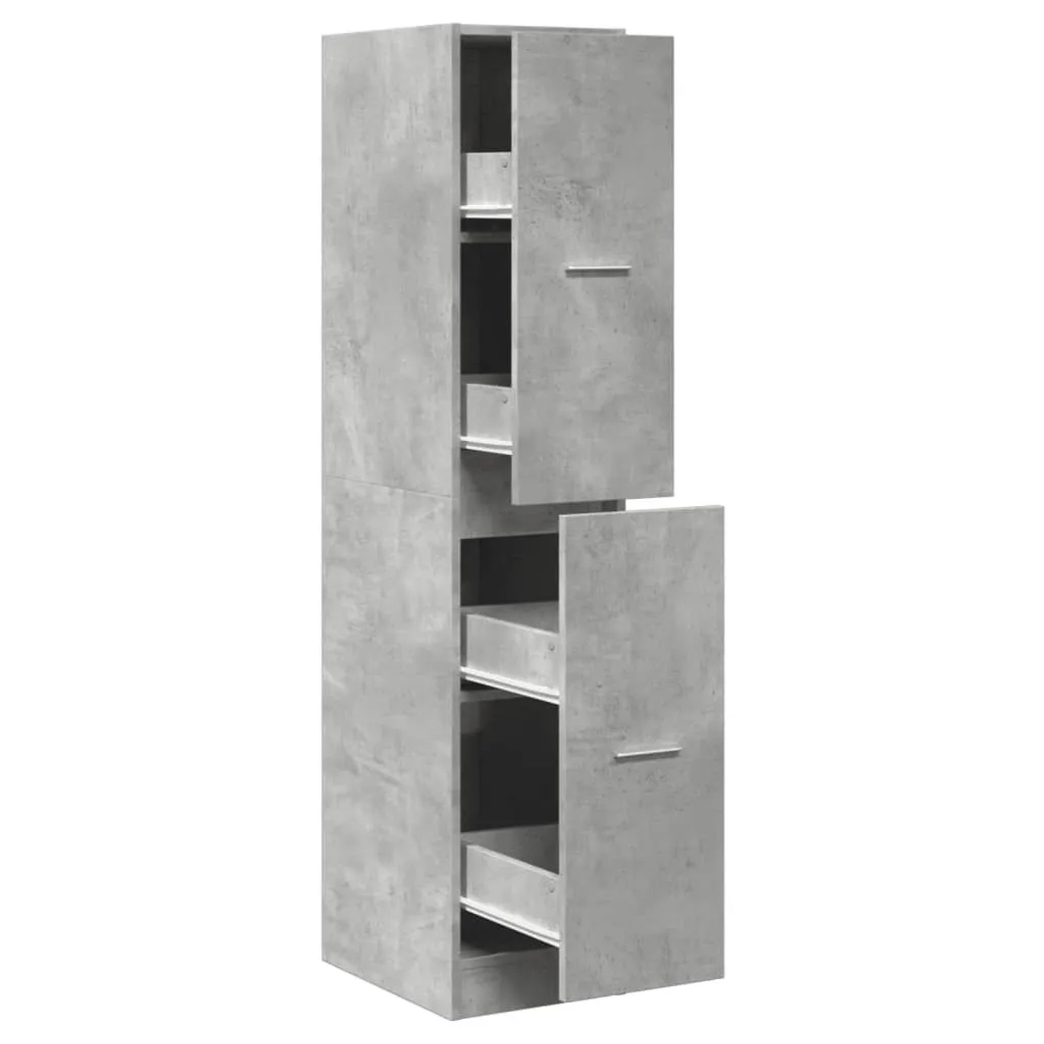 vidaXL Apothekerschrank Betongrau 30x41x144,5 cm Holzwerkstoff 855172_3