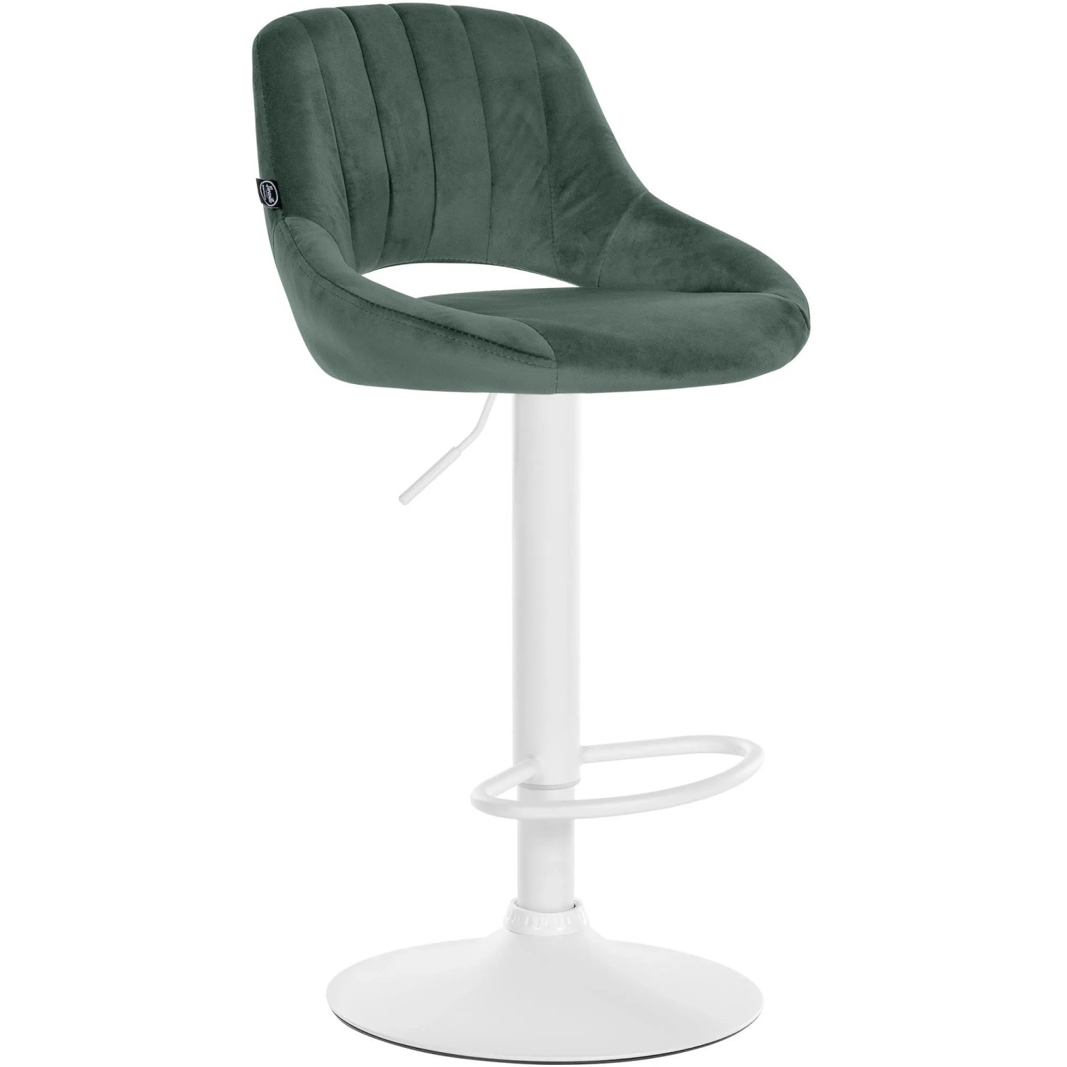 DELUKE Barhocker SEGAD Samt Grünfarbig 47x48x85cm Weiß Barstuhl Mit Lehne Tresenhocker Tresenstuhl