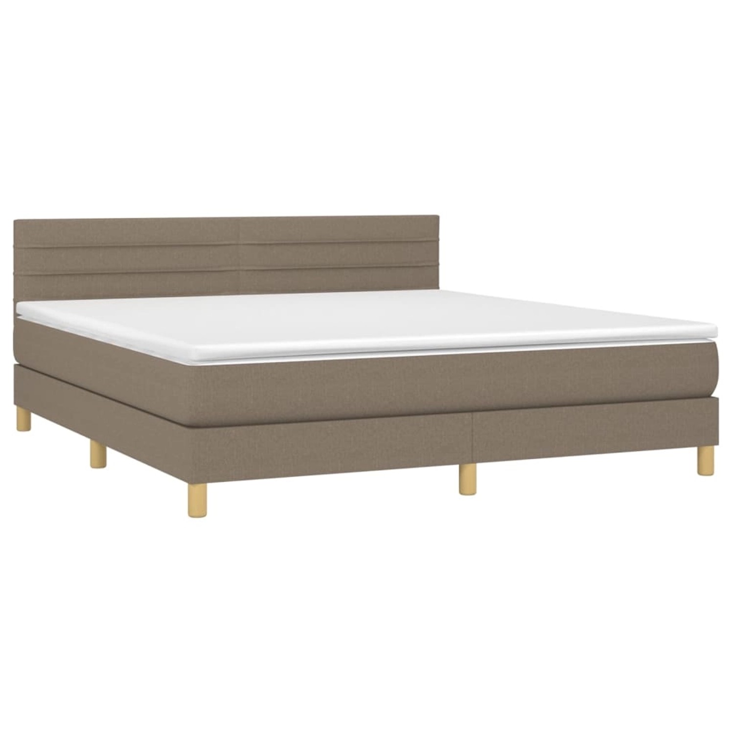 vidaXL Boxspringbett mit Matratze & LED Taupe 180x200 cm Stoff 3133817 günstig online kaufen