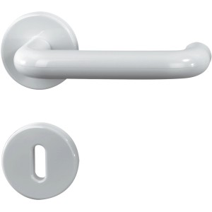 Weiße Alpertec Nylongarnitur Paula für Zimmertüren, Türbeschlag.