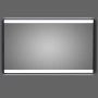DSK Design LED-Lichtspiegel Black Stark, 120x70 cm, mit schwarzem Rahmen und horizontalen Lichtausschnitten.