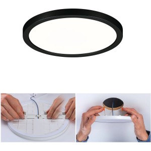 Schwarzes Paulmann LED-Einbaupanel Areo VariFit, 17,5 cm, 13 W. Einbaustrahler mit neutralweißem Licht.