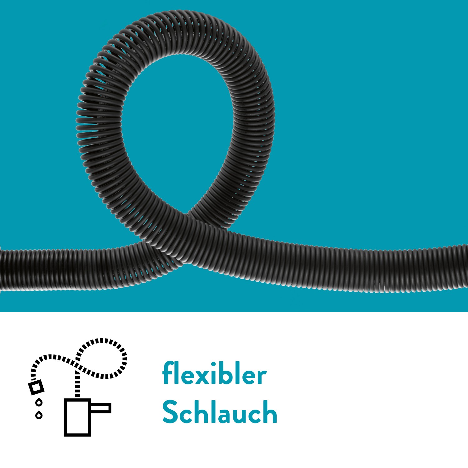 Flexibler, schwarzer Schlauch der Küchenarmatur KI-1980 von baliv.