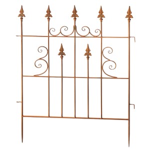 Kobolo Gartenstecker Palisade, Zaunfeld Rankhilfe in Rostoptik, 77x100 cm.
