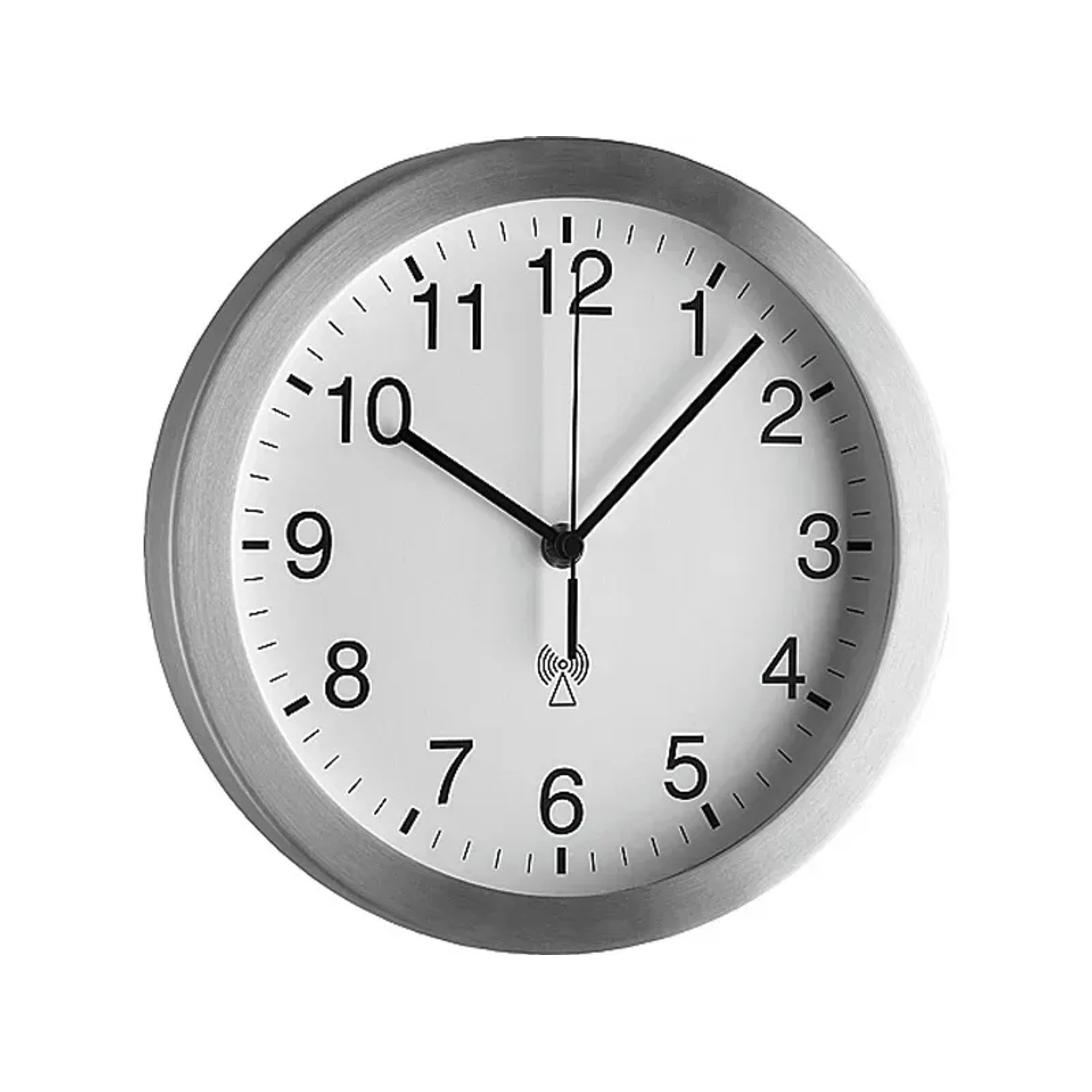 TFA Dostmann Funkwanduhr 98.1091.02 Lausanne analog, gebürstetes Aluminium, Scheibe aus echtem Glas