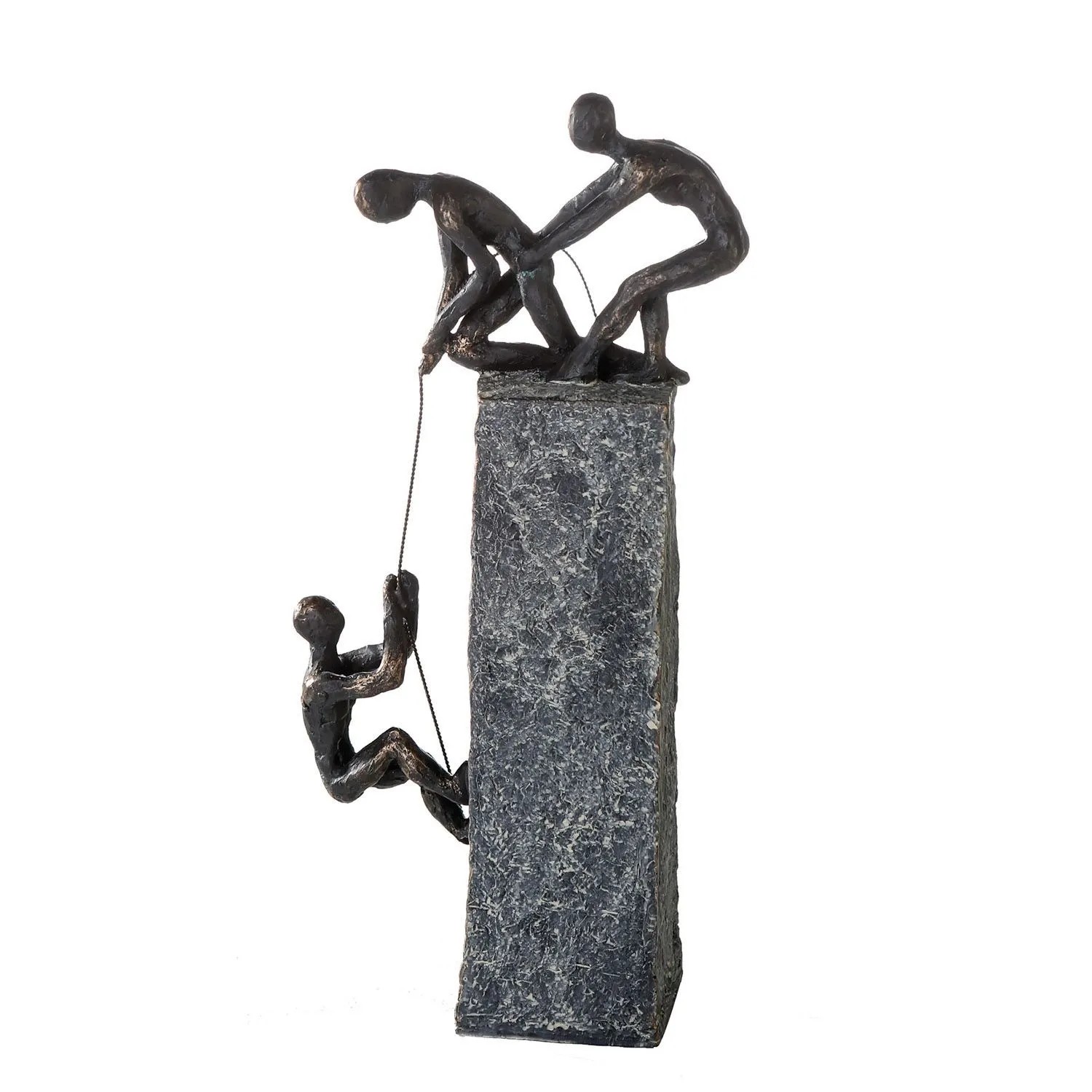 Gilde Skulptur Assistance Bronzefarben Grau 43 cm x 18 cm