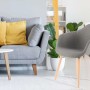 Moderner Polsterstuhl Frida im 2er-Set, braun, für Esszimmer. Bequemer Esszimmerstuhl mit Holzbeinen.