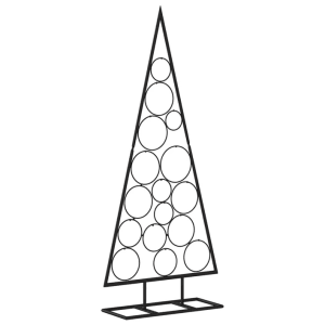 Schwarzer Metall-Weihnachtsbaum (125 cm) für Dekorationen, moderner DIY-Look.