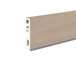 Döllken Sockelleiste USL60, Dekor Eiche Lucca, mit integrierter Weichlippe für sauberen Abschluss.