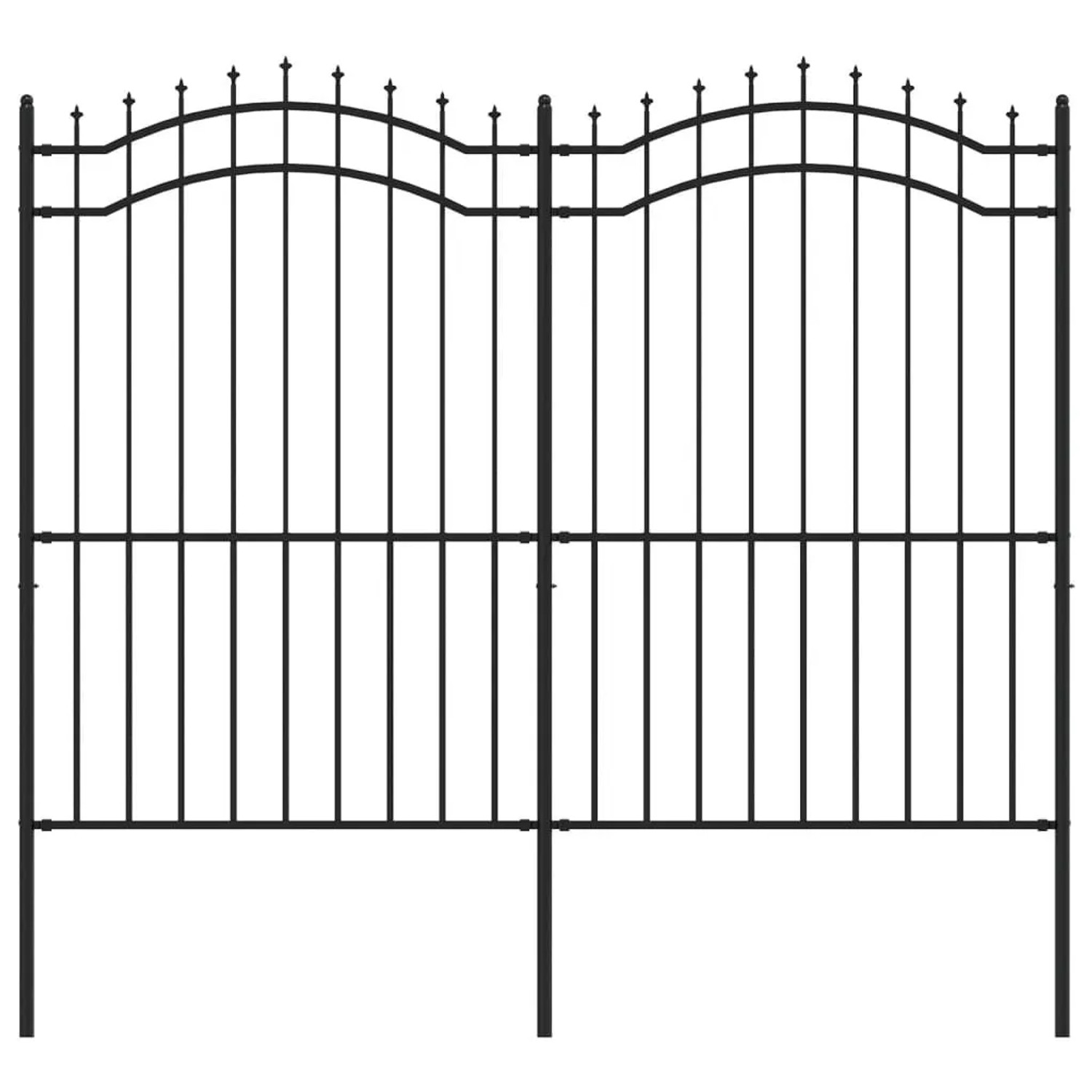 vidaXL Gartenzaun mit Speerspitze Schwarz 239 x 175 cm Pulverbeschichteter günstig online kaufen