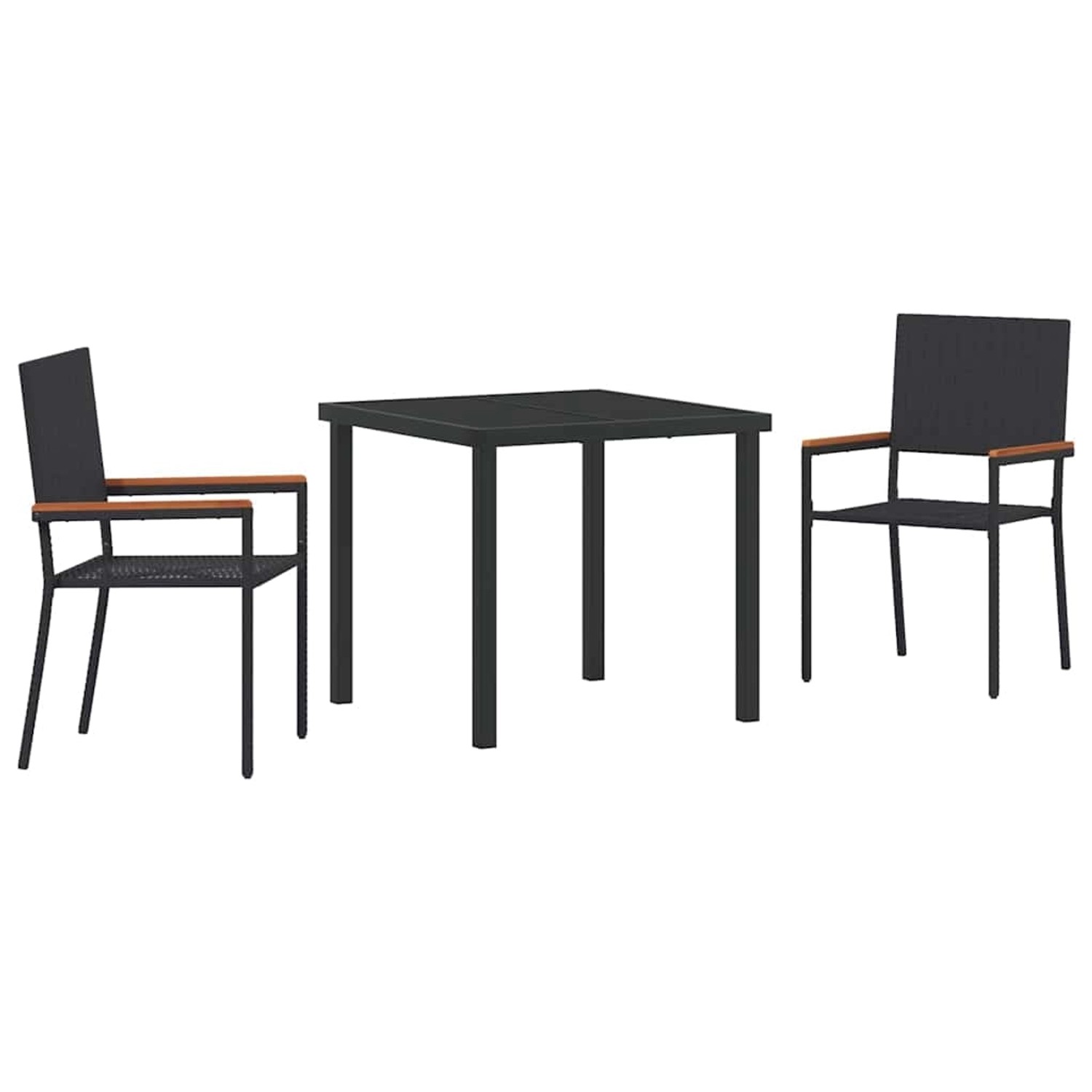 vidaXL Garten Essgruppe 3-Tlg Schwarz Poly Rattan 3379702 günstig online kaufen