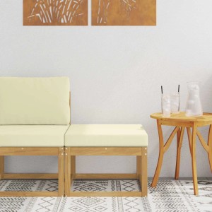 vidaXL Outdoor Hocker Massivholz Akazie Weiß 901453