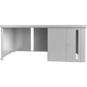 Biohort Seitendach in Silber-Metallic für Gerätehaus Neo, 3 m breit.