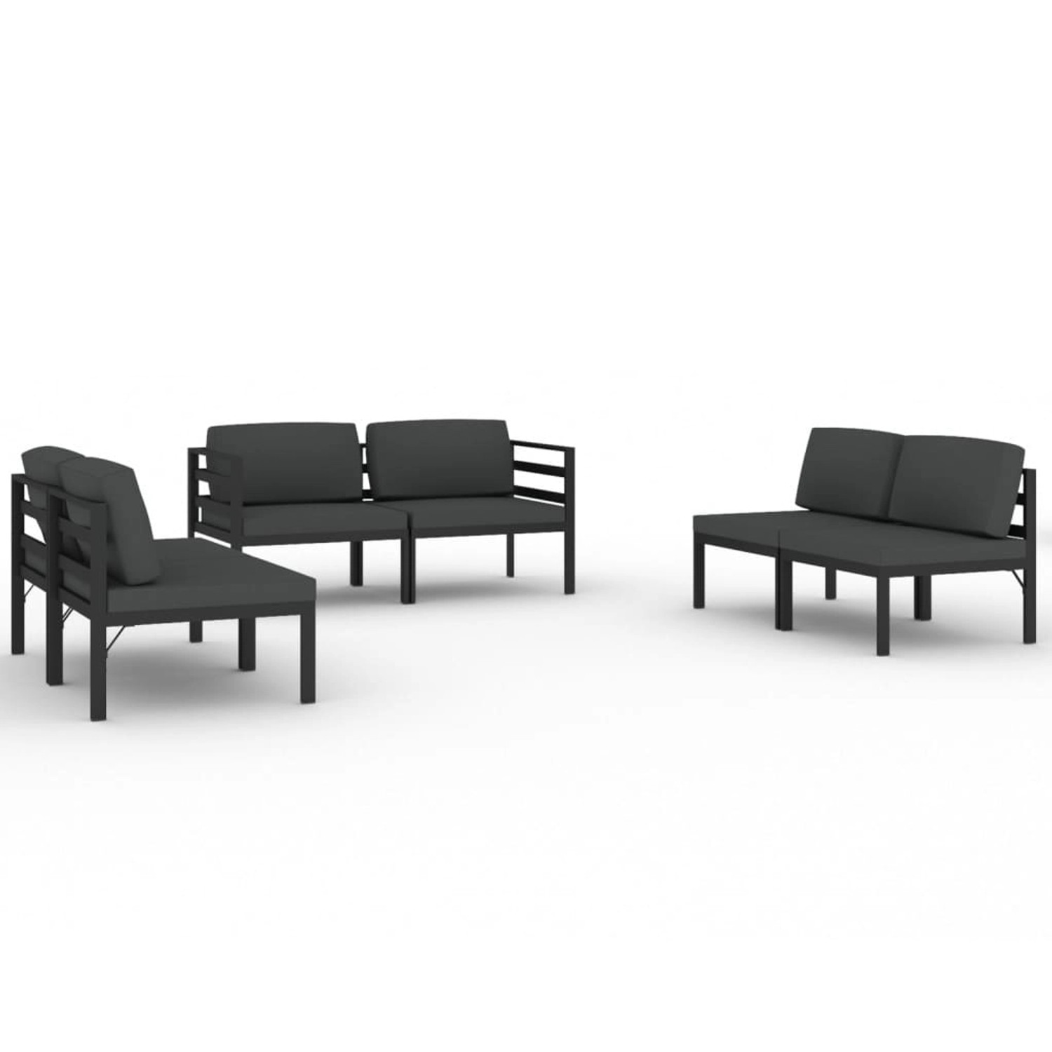Vidaxl 6-tlg. Garten-lounge-set Mit Kissen Aluminium Anthrazit günstig online kaufen