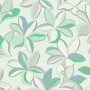Moderne Blumentapete in Grün und Silber mit Lilienmuster für Wohn- und Kinderzimmer.
