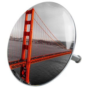 Sanilo Badewannenstöpsel San Francisco mit Motiv der Golden Gate Bridge.