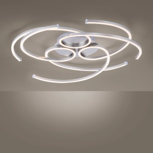 Moderne LED-Deckenleuchte Danilo in Stahl-Optik, 70x63 cm, dimmbar und warmweiß.