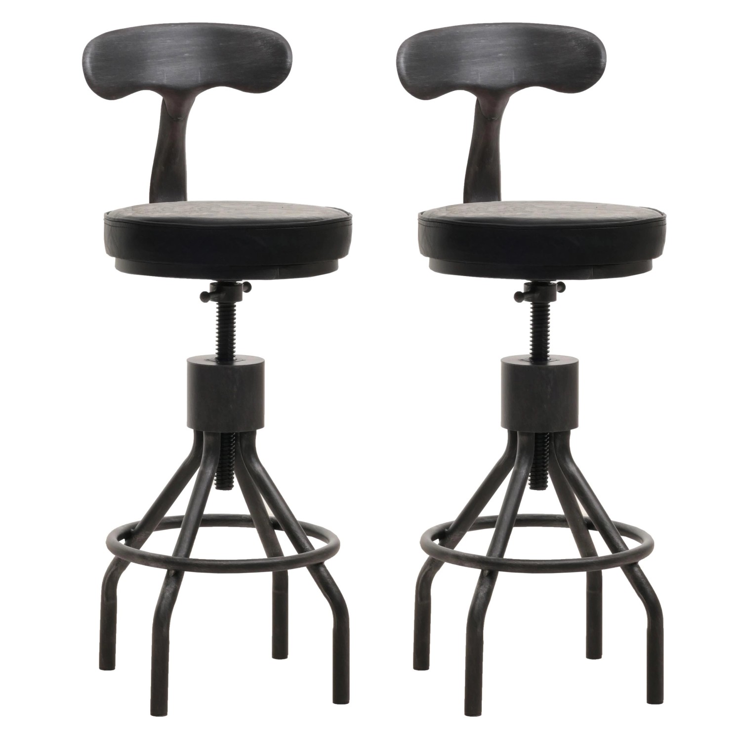 PROREGAL 2er-Set Barhocker Mit Lehne Sitzhöhe 58-82cm Höhenverstellbar Dreh günstig online kaufen
