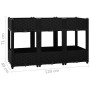 Schwarzes furnicato Hochbeet (120x40x71 cm) aus Polypropylen, ideal für Garten und Terrasse.
