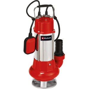 Einhell GC-DP 1340 G Schmutzwasserpumpe aus Edelstahl und Guss mit Schwimmerschalter.
