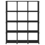 Schwarzes Würfelregal mit 12 Fächern aus Stoff, 103x30x141 cm. Praktisches Regal für Bücher und Deko.