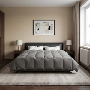 vidaXL Sommerdecke Gepolstert Hellgrau 200 x 240 cm Mikrofaser 42025921