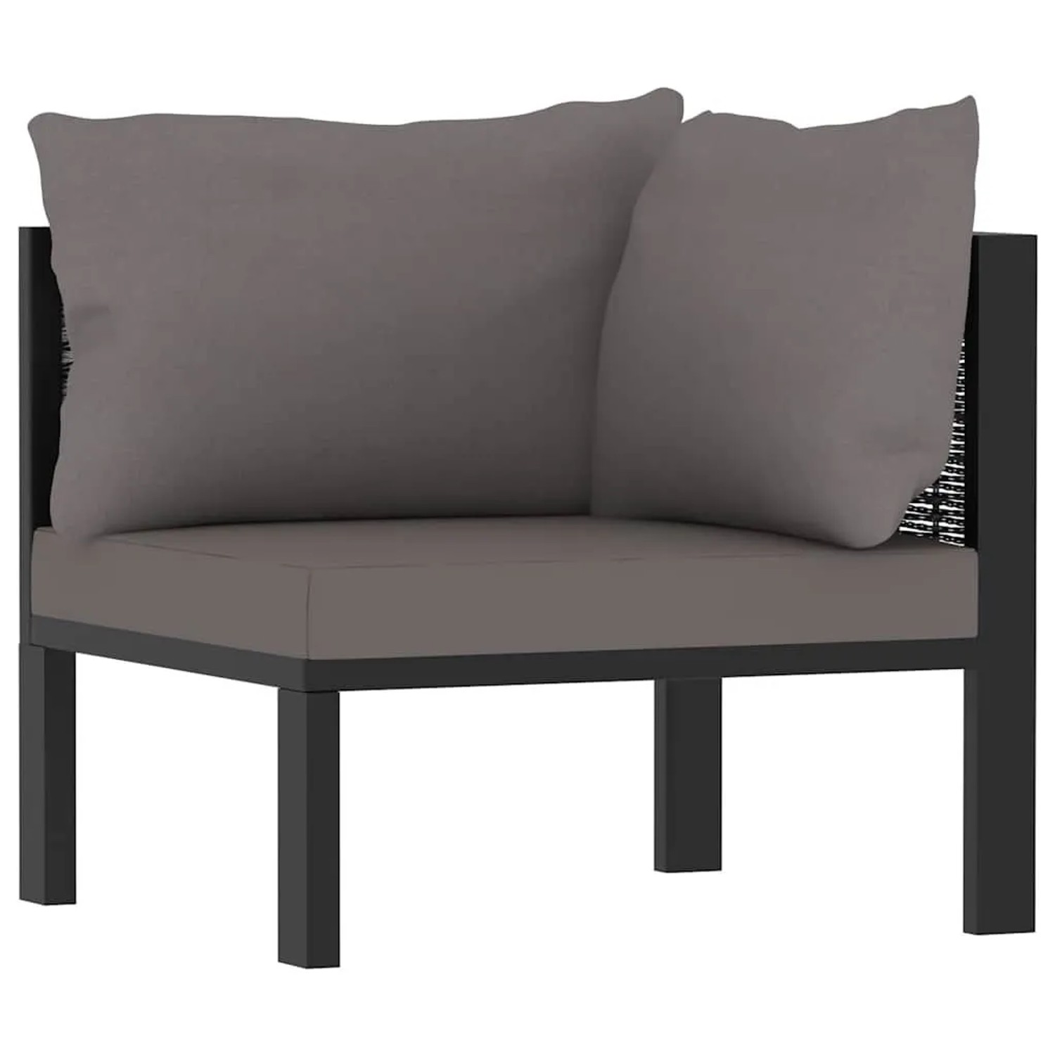 vidaXL Sofa-Eckelement mit Linker Armlehne Poly Rattan Anthrazit 49397