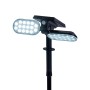 Schwarzer Näve LED Solarstrahler Paco, 31,9 cm, für Garten & Terrasse. Solar-Wegeleuchte mit zwei Leuchtenköpfen.