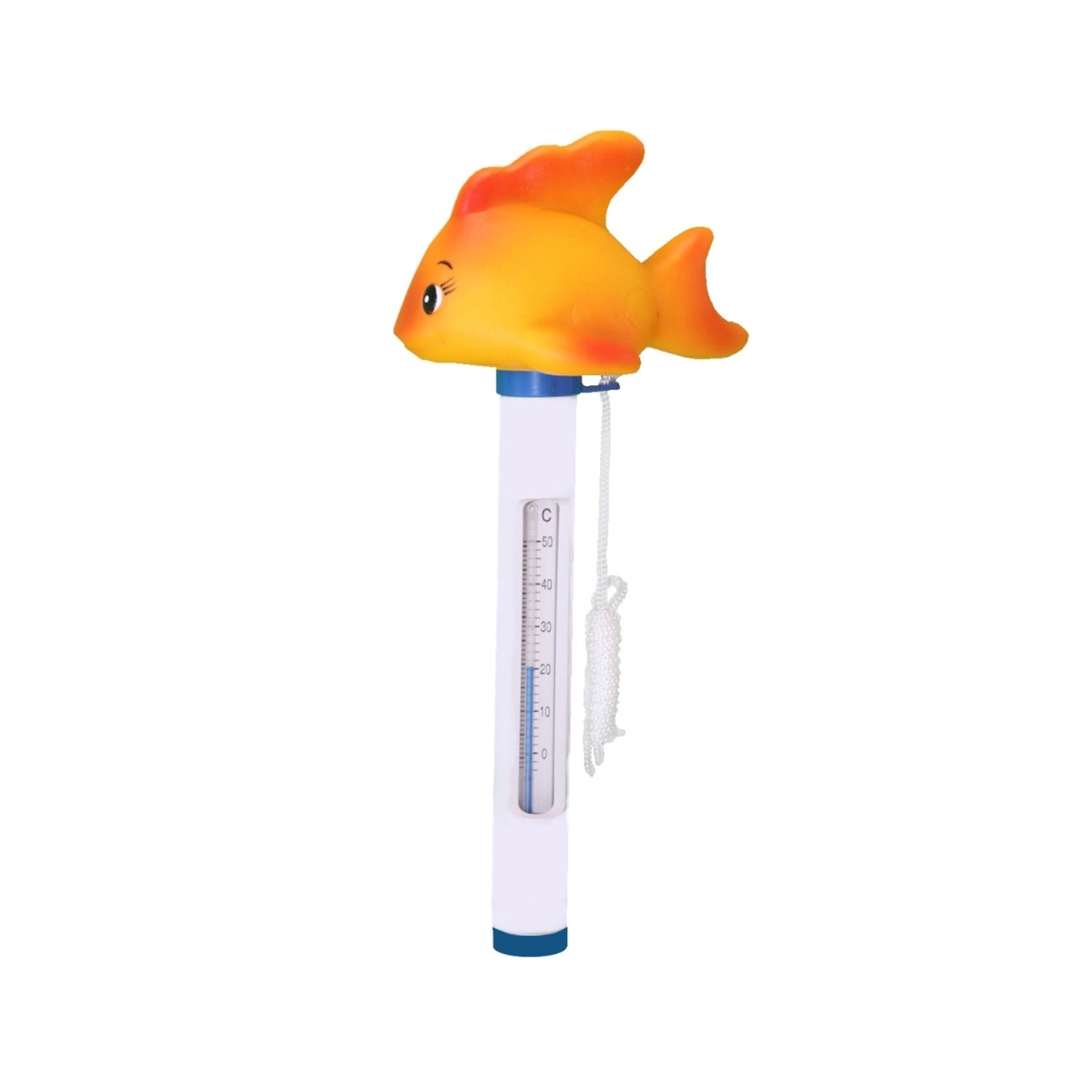 Thumbnail - Evolution Thermometer Fisch mit Schnur Temperatur Messung °C & °F Pool Schwimmbad Orange