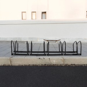 Relaxdays Fahrradständer Stahl Schwarz Verstellbar für 5 Fahrräder 27 cm x 130 cm x 33 cm 5,5 kg