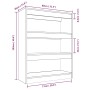 VidaXL Bücherregal/Raumteiler Grau Sonoma, 80x30x103 cm, Holzwerkstoff, Maßeinteilung
