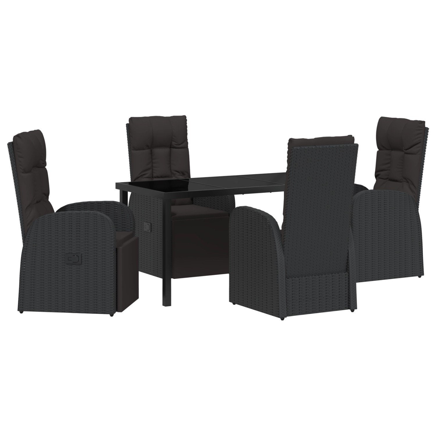 vidaXL Garten Essgruppe mit Kissen 5-Tlg Schwarz Poly Rattan 3379529 günstig online kaufen
