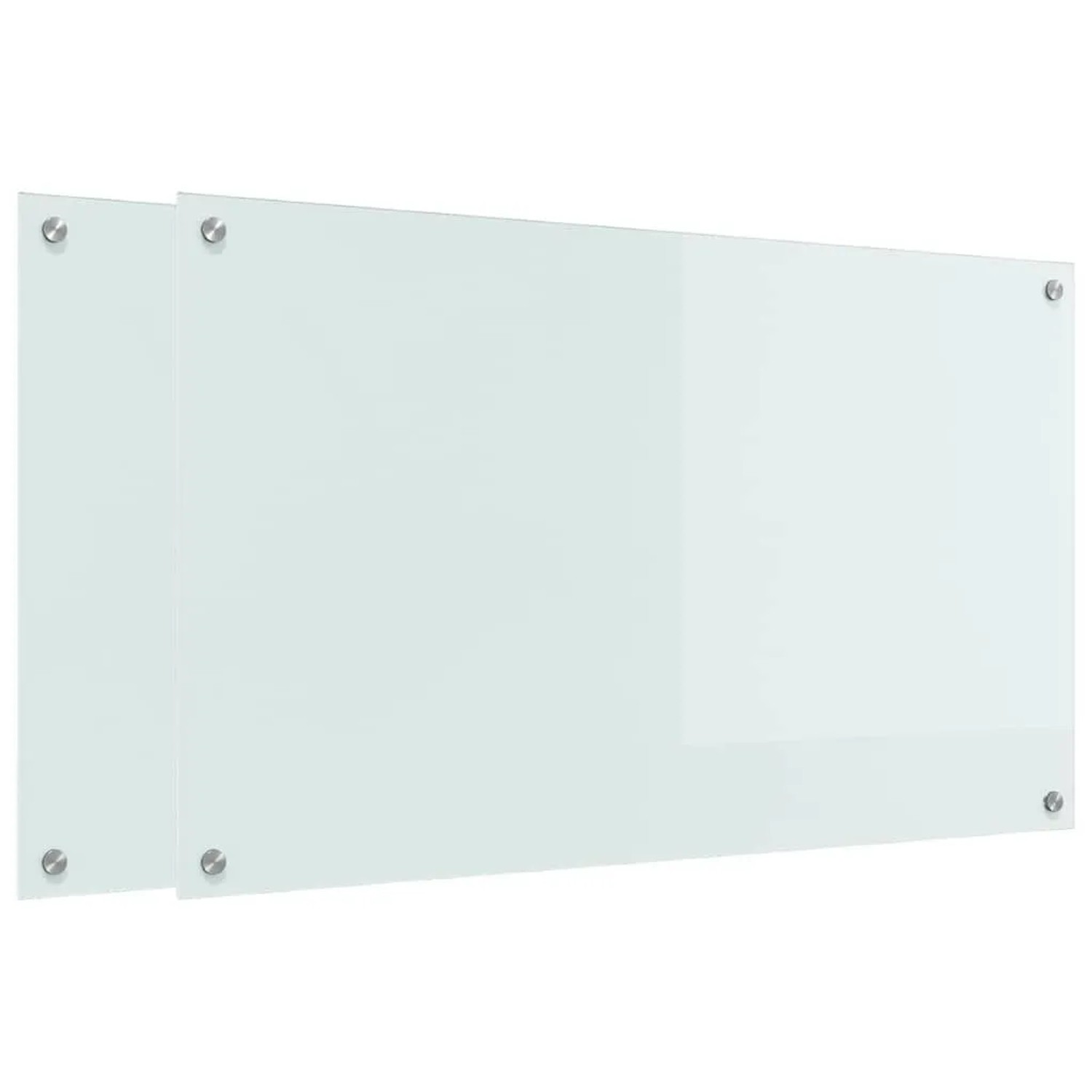 vidaXL Küchenrückwand 2 pcs Weiß 100 x 60 cm Gehärtetes Glas 3415529