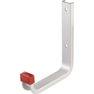Wandhaken U-Profil aus Aluminium mit roter Gummikappe, Tragkraft 30 kg.