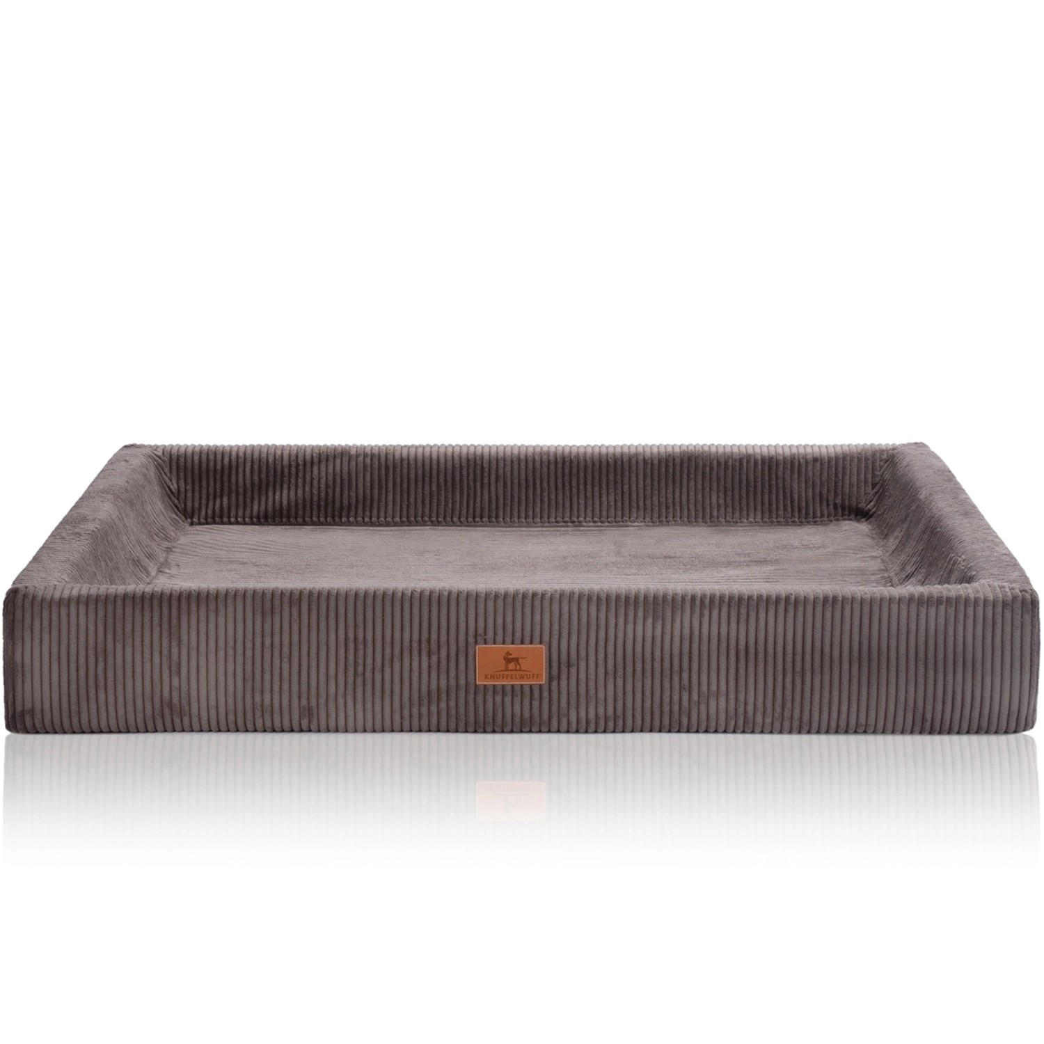 Knuffelwuff Hundebett Santiago Orthopädisch Cord XL 105 x 80cm Braungrau günstig online kaufen