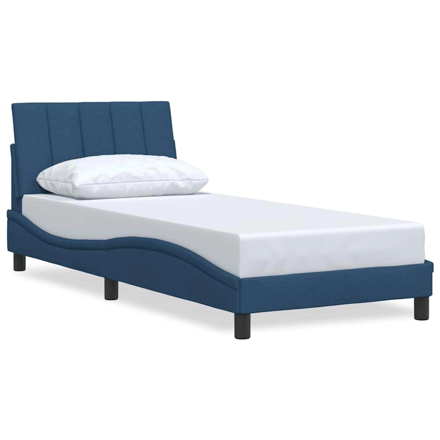 vidaXL Bettgestell ohne Matratze Hanko Blau 90x190 cm Stoff 3310362 günstig online kaufen