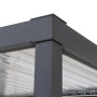 Detailansicht der anthrazitfarbenen Sunjoy Multi-Pergola Matterhorn (306x306 cm) mit Lamellendach.