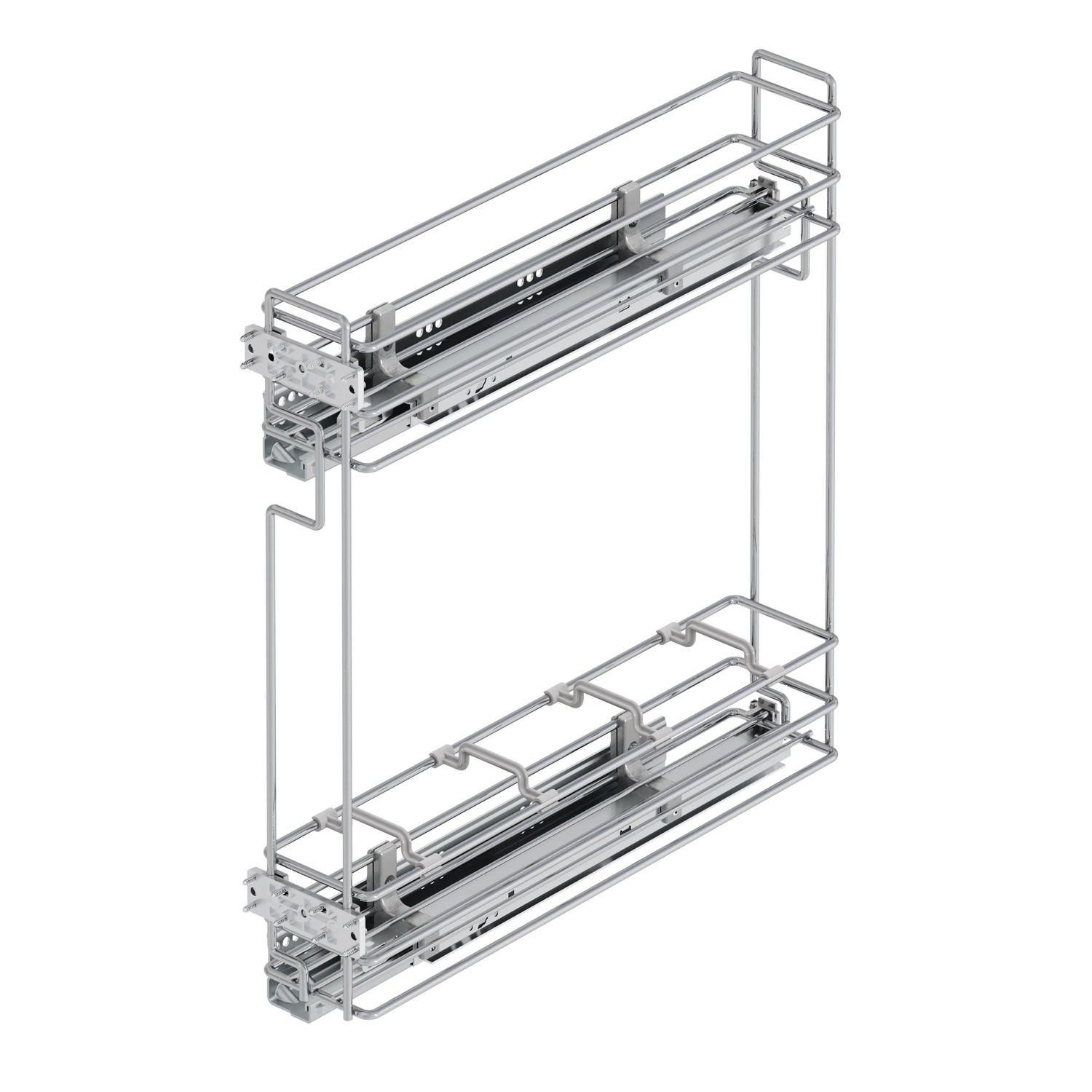 Emuca Flaschenregal Suprastar Ausziehbar mit Schließautomatik Modul 150 mm Stahl Verchromt