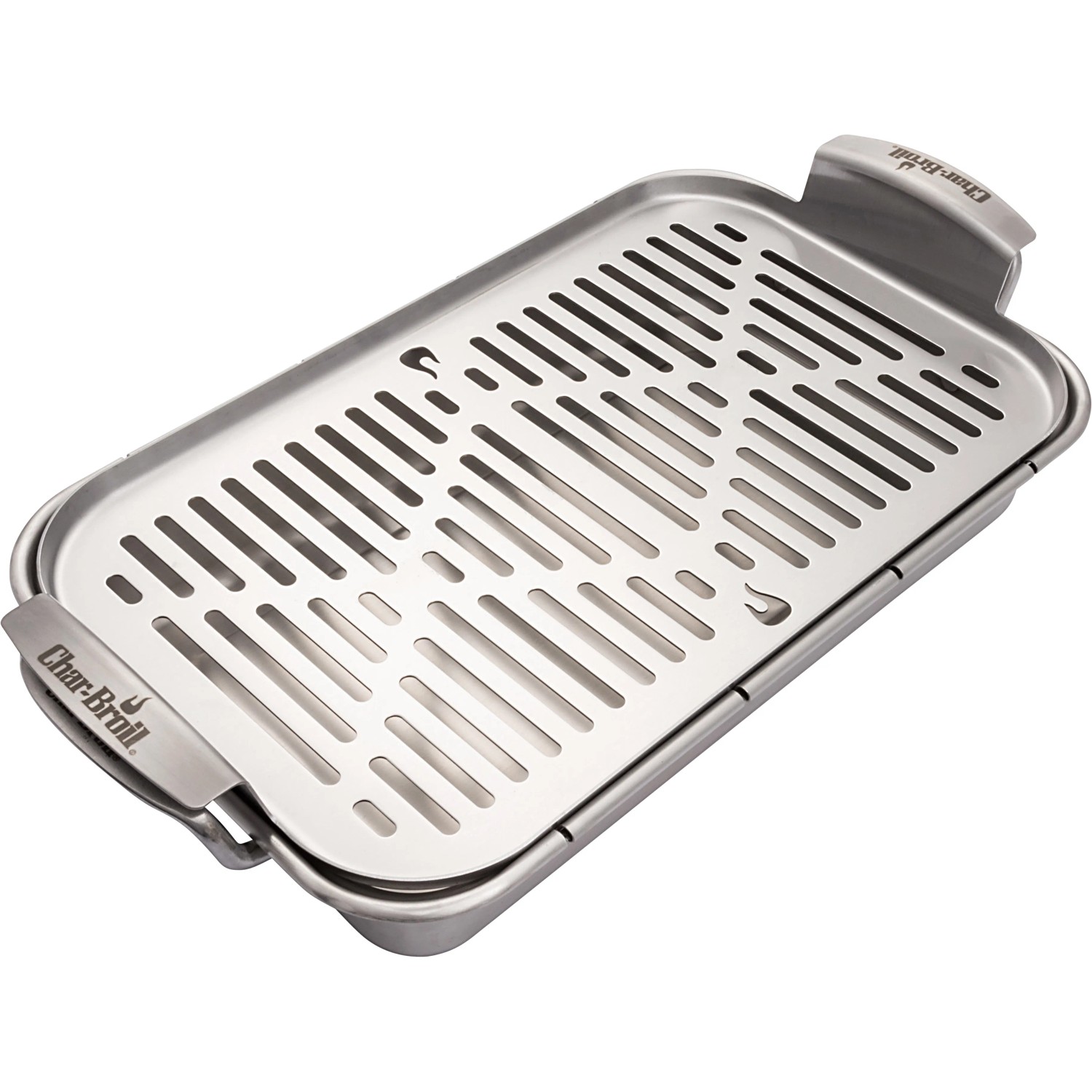 Char-Broil Grillpfanne aus Edelstahl, 42,5x22x5cm, für Fisch, Gemüse und mehr. Grillzubehör für vielfältige Grillspezialitäten.