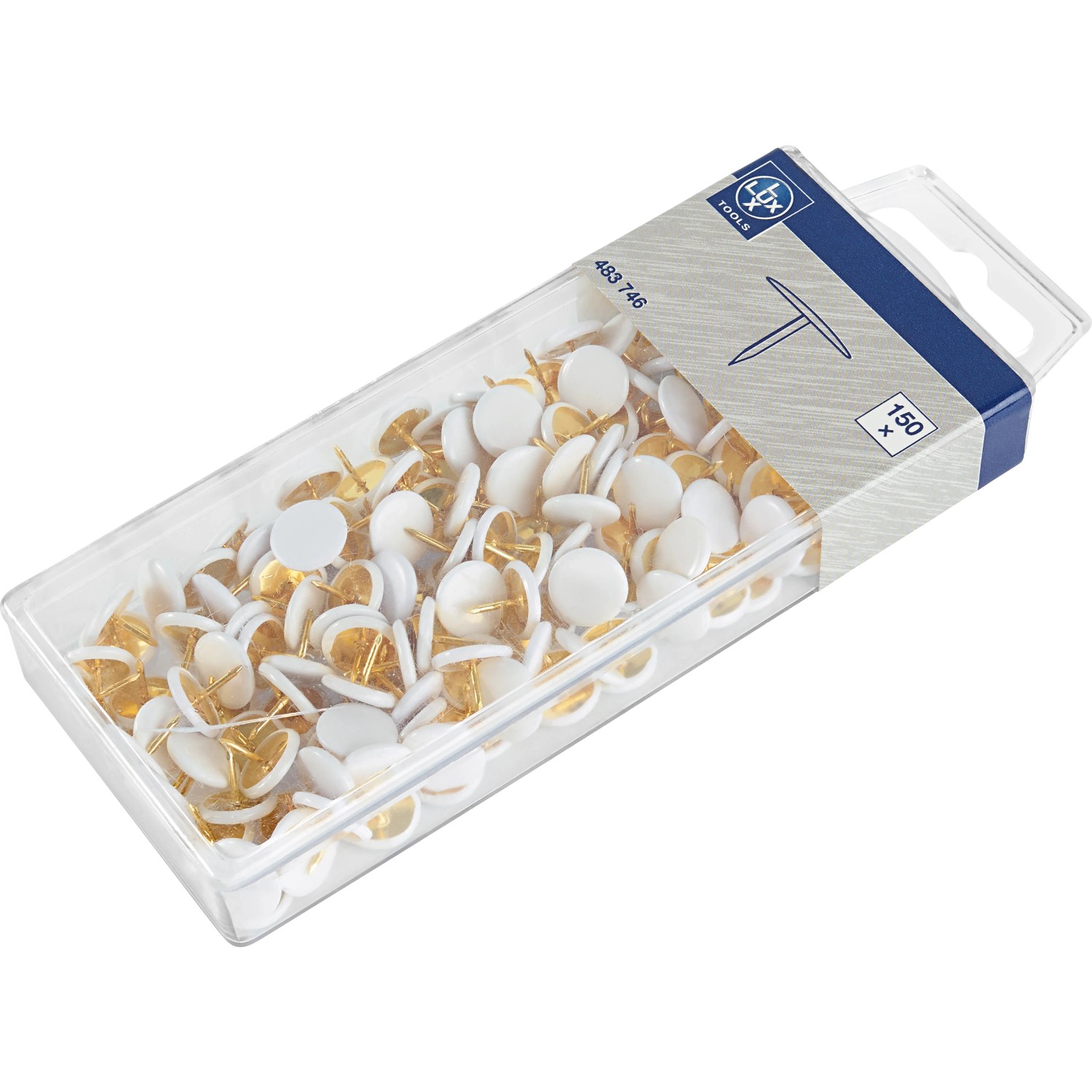 Thumbnail - Heftzwecke Stahl Kunststoff Weiß 150 Stück