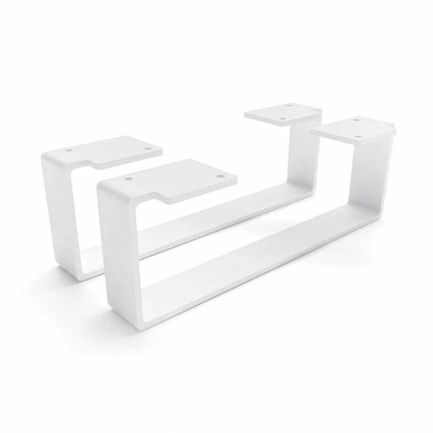 HEVVA Möbelfüße LUXEMBURG 10 cm Hoch 30 cm Tief 2er Set Weiß