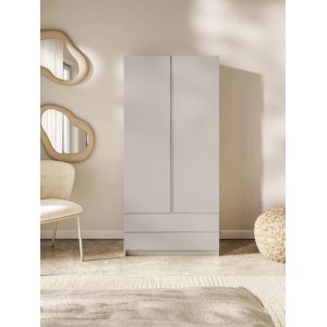 Selsey Kleiderschrank Bemmi mit Zwei Schubladen 100 cm Kaschmirgrau